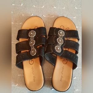 Black bling sandals